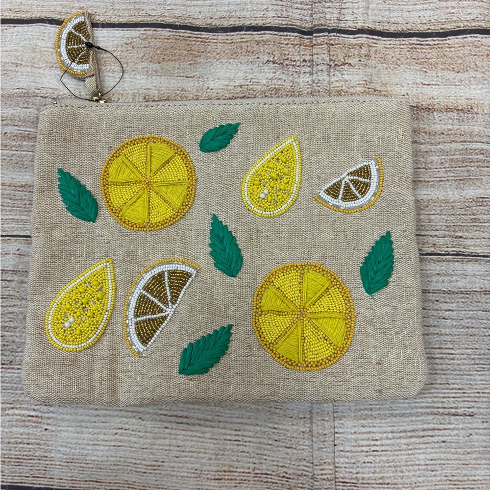 Chico's Yellow Lined Clutch